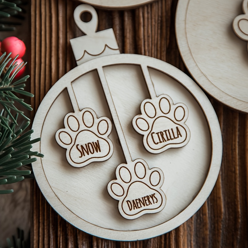 TEMU 1pc Custom Pet Ornament - Personalized Name Hanging Decoration With - Pet House Decor For Christmas, Halloween, Thanksgiving - Memorial Keepsake