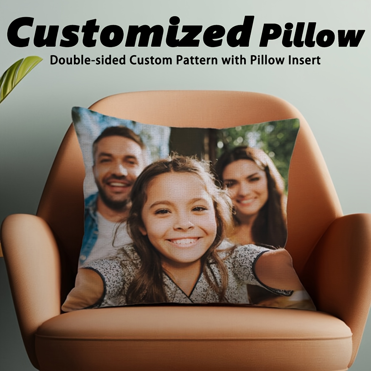 custom double sided pillow with clear printing   your photos family pictures pet images or scenery   cover and filling in one place Product details 0