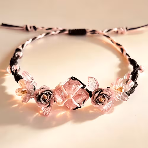 Hand Rose Crystal Bracelet