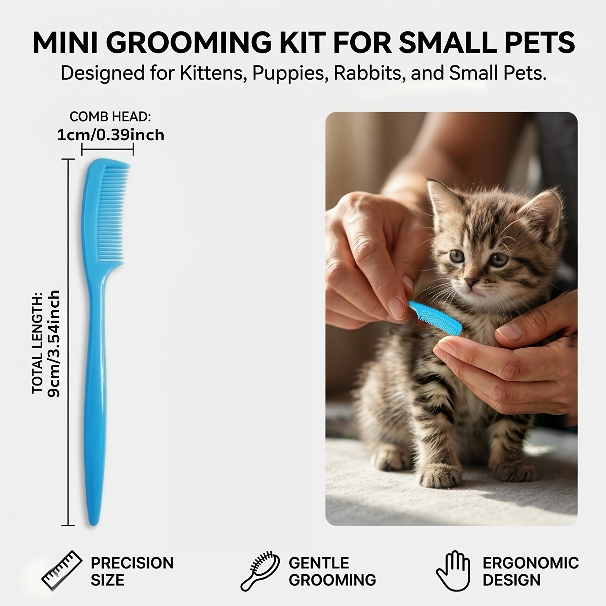 4pcs Mini Pet Grooming Comb Set for Small Animals