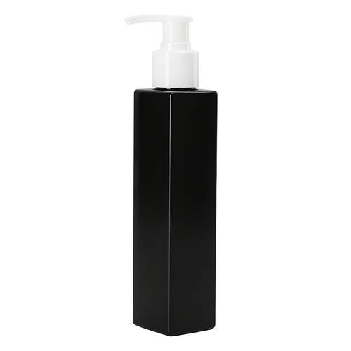 photo de l'article 1 pack bouteille de lotion carrée noire vide avec pompe blanche, bouteille distributeur de liquide rechargeable en plastique avec tube de remplissage pour lotion, shampooing et