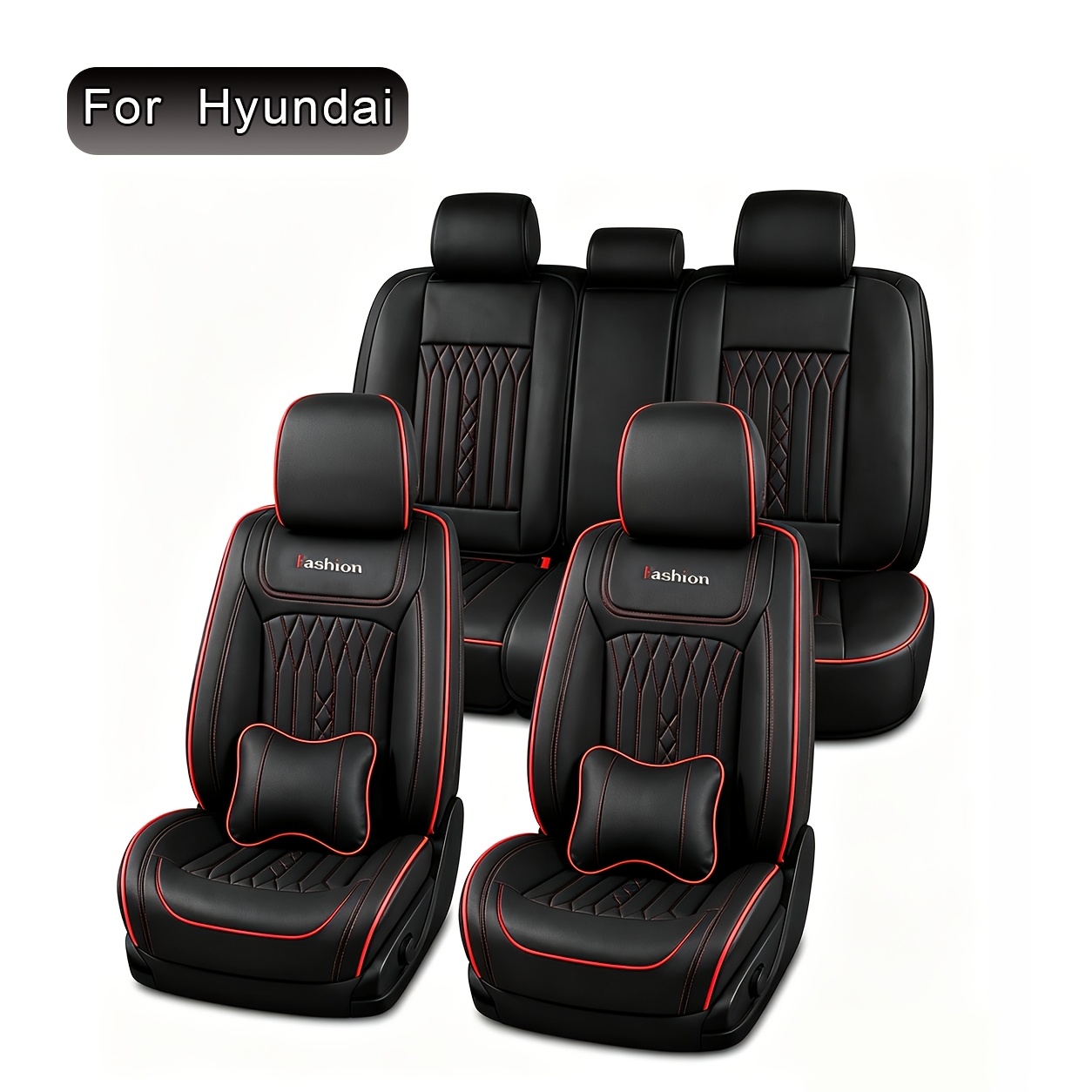 Full Set Compatible For Car Seat Covers Waterproof Breathable Fit For Tucson/kona/i20/i30/i10/santa Fe// Front & Rear Seat Protectors With Airbag Cushion, Foam Padding, Protection Suitable For