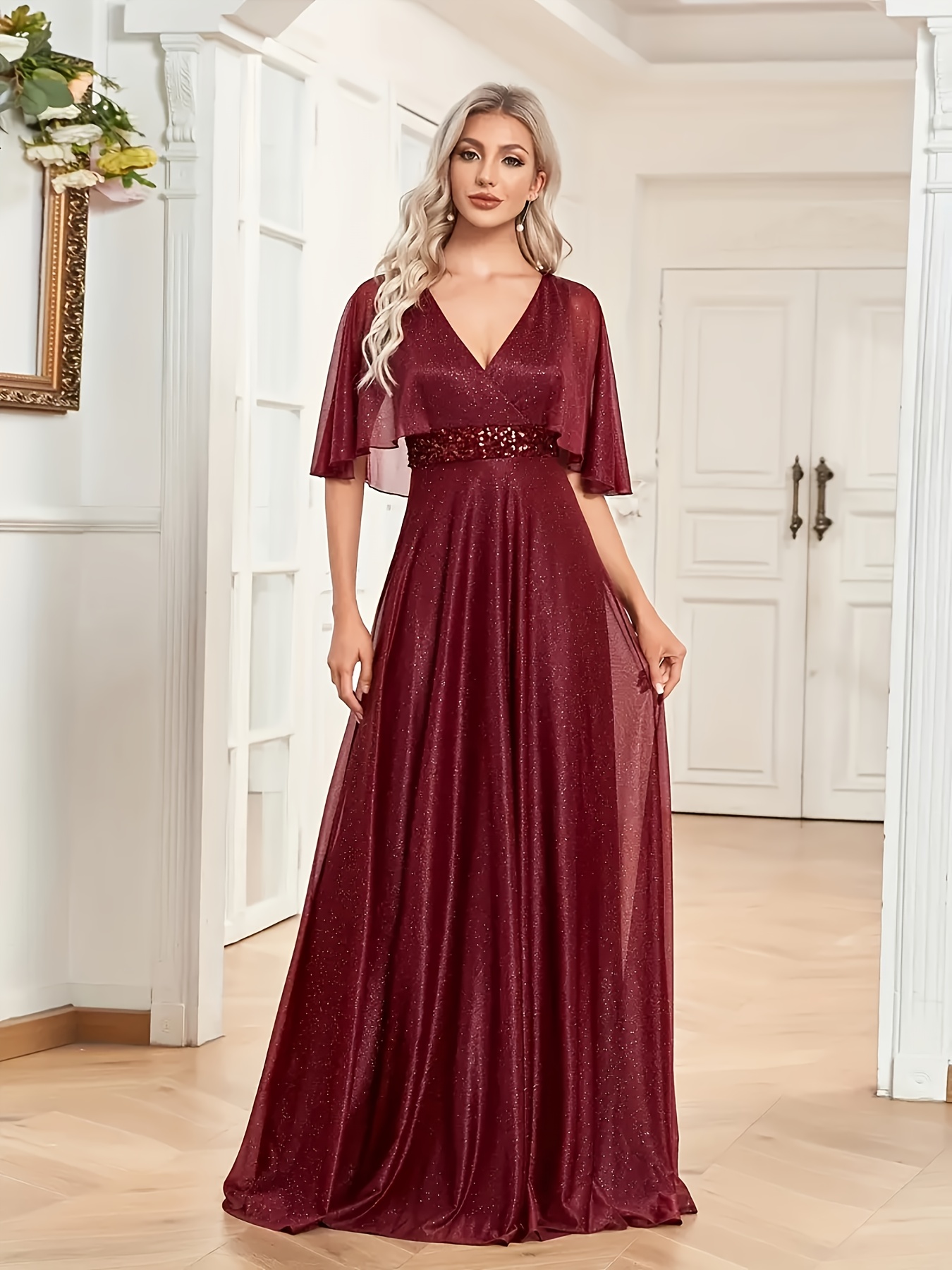 sachin and babi light blue dress elegant wedding guest dresses with sleeves sold on Temu United States main image 0