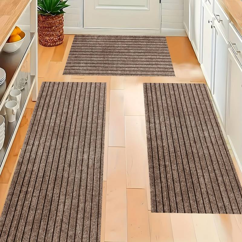 Set Di 2 Tappetini Da Cucina Antiscivolo Color Vino Rosso - 43x122 Cm E 43x61 Cm - Lavabili In Lavatrice, Perfetti Per Pavimento Cucina E Lavanderia