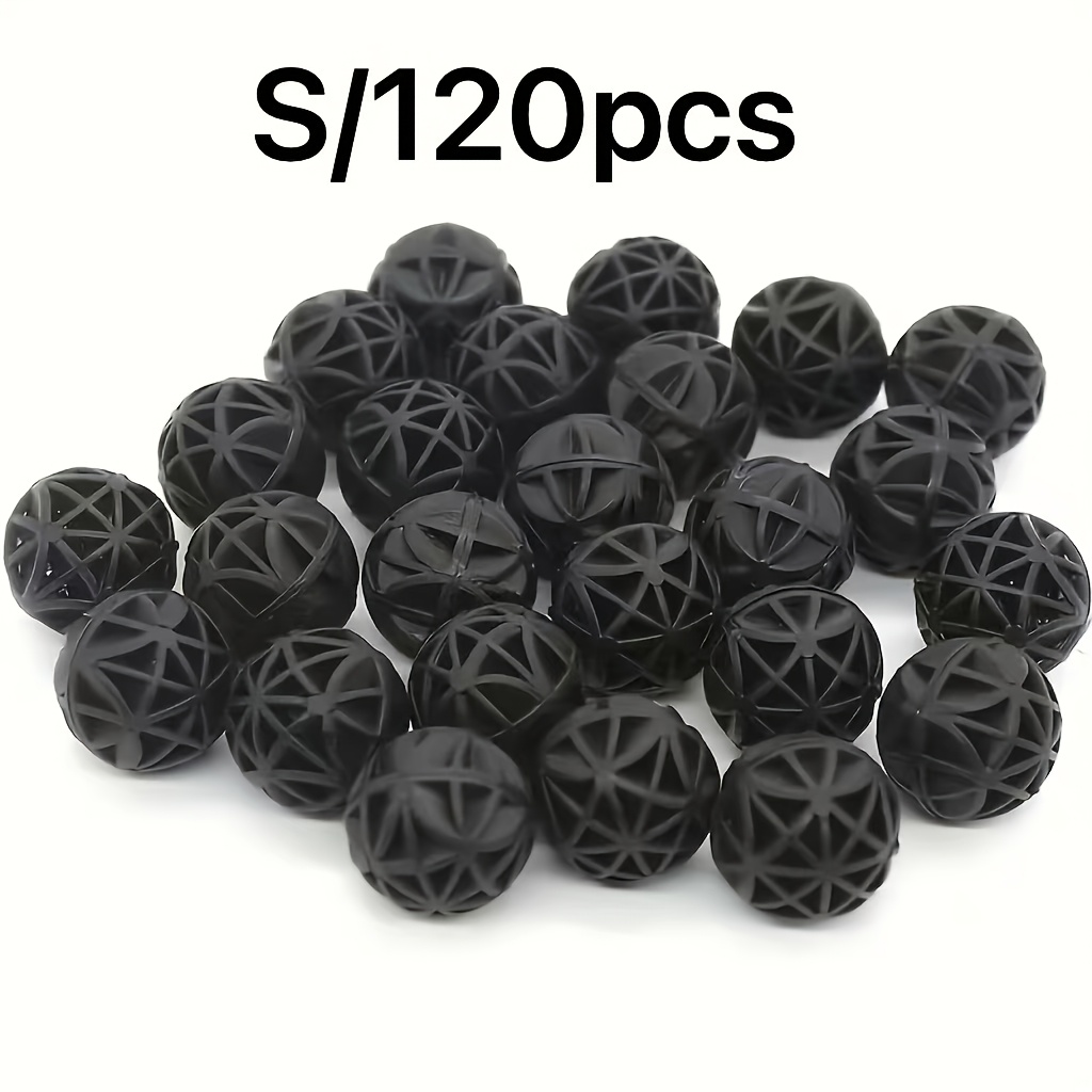 TEMU 120pcs High- Bio Filter Balls Suitable For Aquarium Fish, Natural Purification Media With Media For Ammonia & Nitrite Removal, For Fish Water