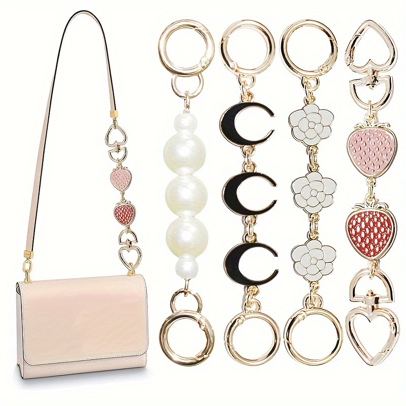

20-inch Alloy Purse Chain Extenders - Set Of 4 | Handbag Strap Accessories , Strawberry, Flower,