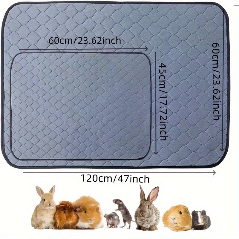 

1pc Washable Reusable Pet Cage Mat For Small Animals, Waterproof Anti-slip Pet Bedding Pad For Rabbits, With 4 Layer Protection And Super Absorption