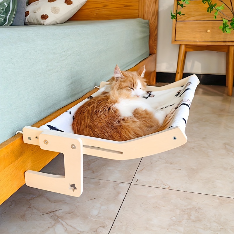 

1pc Hamac De Perchoir Pour Chat, Cadre En Bois Lit Suspendu Pour Chat, Nid De Chat Amovible Et Solide, Convient Pour Un Hamac De Chat D'intérieur