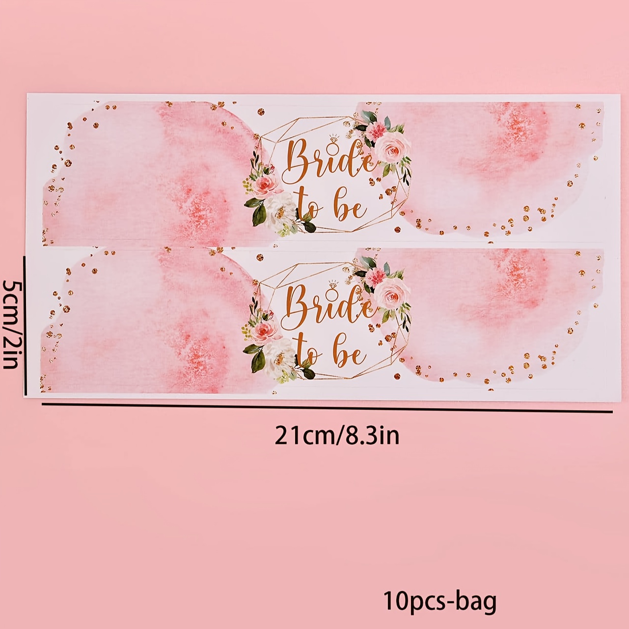 10pcs-pink Bride To Bottle Stickers, Water Bottle Decoration Stickers, Suitable For Wedding, Engagement, Bridal Shower, Party Activity Water Bottle Decoration, Party Supplies Set