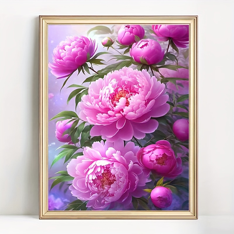 Image of Vintage Floral 5d Diamond Painting Kit, Round Rhinestones, Diy Mosaic Wall Art, Beginner-friendly, Decor, Mother's Day, New Year, Easter - 11.8x15.8 Inches, Flower Pattern, Diamond Craft