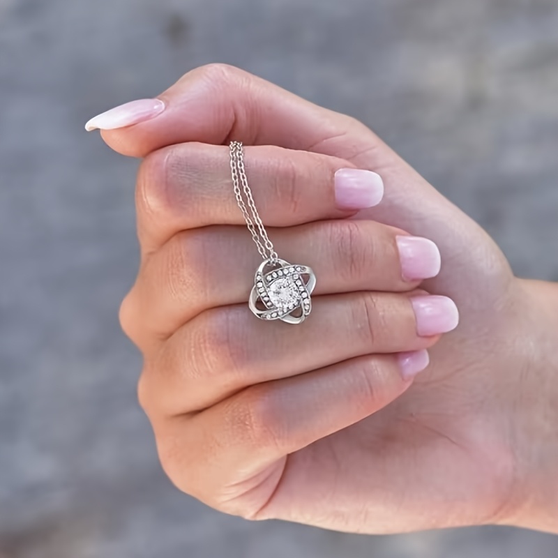 To My Mom Necklace from Son, Bohemian Love Knot Pendant