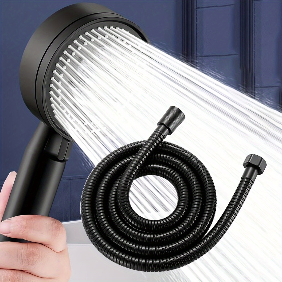

High-pressure Handheld Shower Head With 5 Spray Modes - Easy Install, Contemporary Design, Durable Plastic