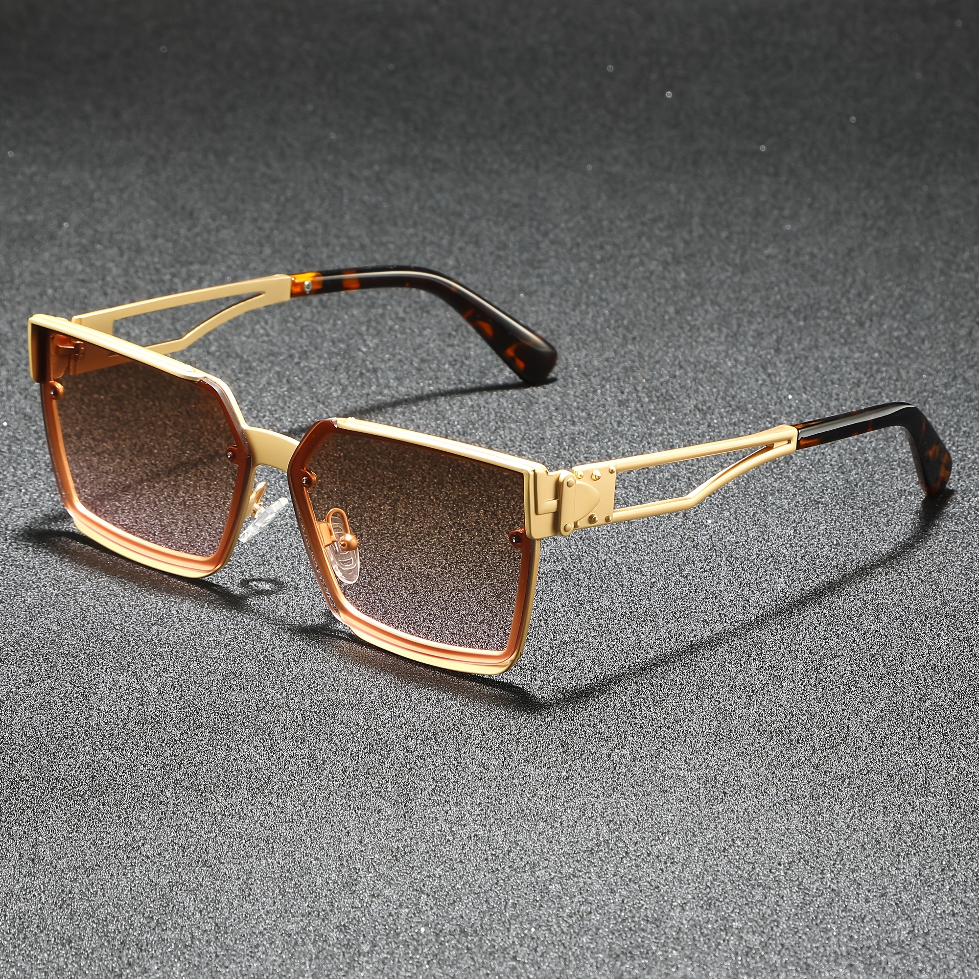 pair mens retro half frame square glasses vintage style Temu
