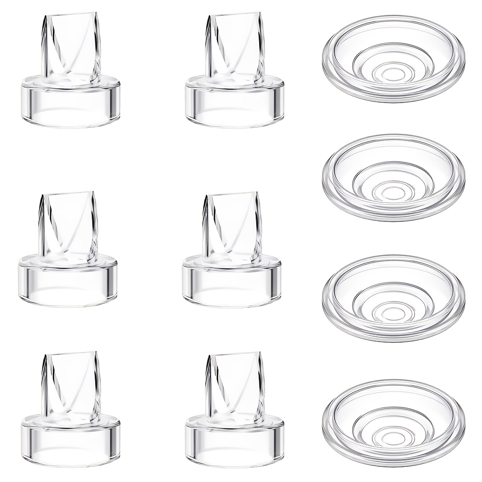 TEMU Lot de 10 pièces de rechange pour tire-lait, 6 valves à bec de canard en silicone et 4 diaphragmes en silicone compatibles avec le tire-lait