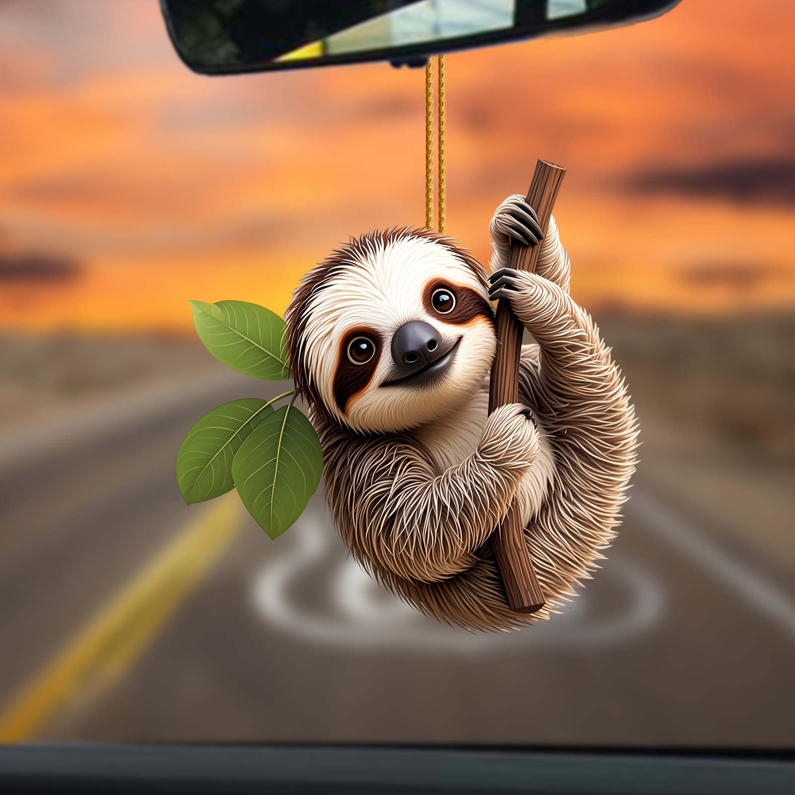 

Festive Sloth Ornament: Adorable 2d Acrylic Keychain For Car Mirrors And Home Decor - Perfect Gift For Christmas, Thanksgiving, Or Any Occasion