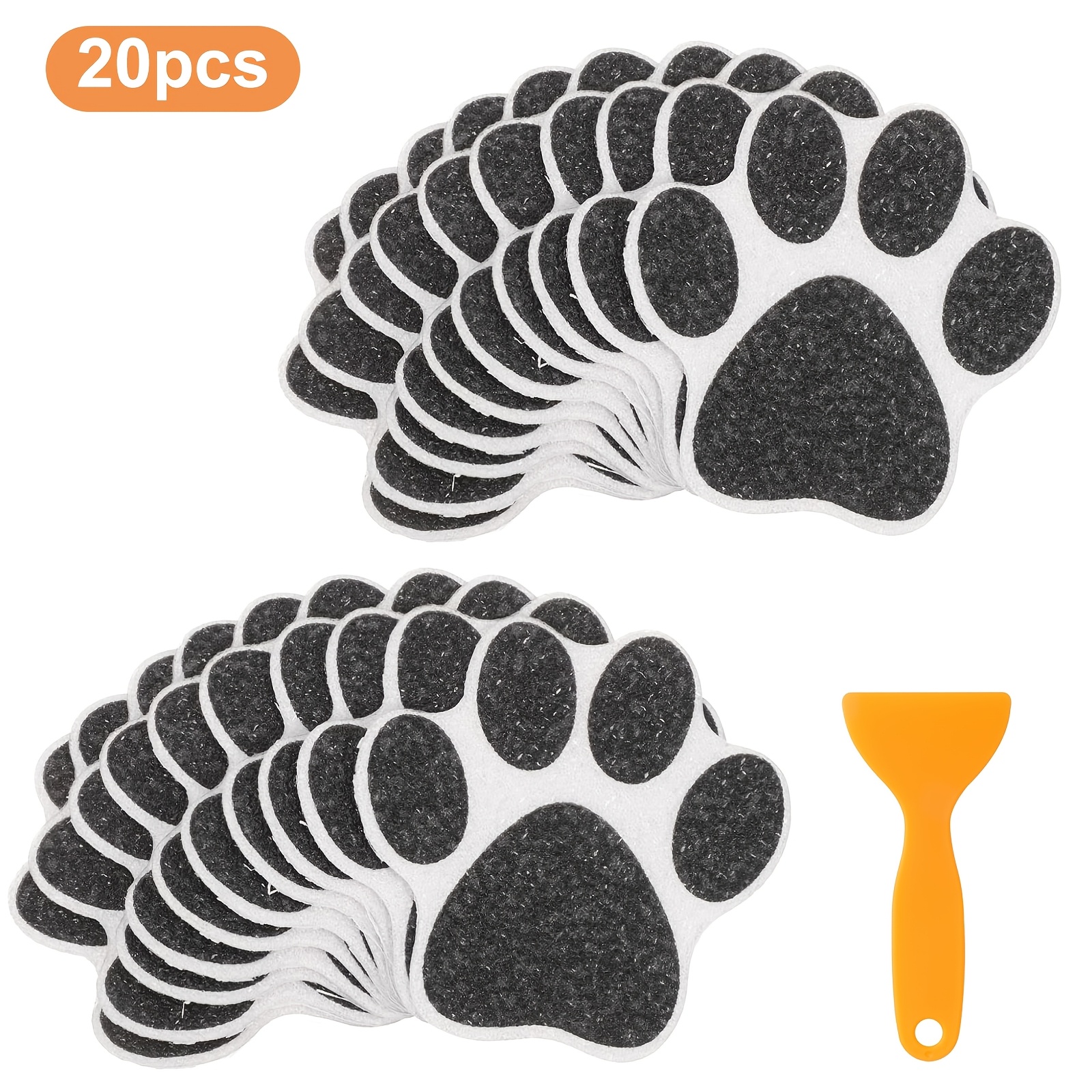 TEMU Set Of 20 Self-adhesive Bathtub Stickers Featuring A Dog Paw Design, Designed To Prevent Slipping And Falling, Ensuring In The Shower, On Floors, And Stairs