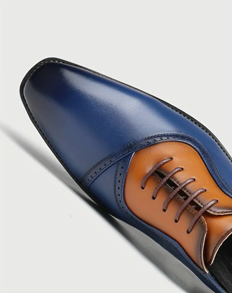 mens business formal lace up blue stylish new casual shoes comfortable durable and slip resistant rubber sole 68625 Product details 4