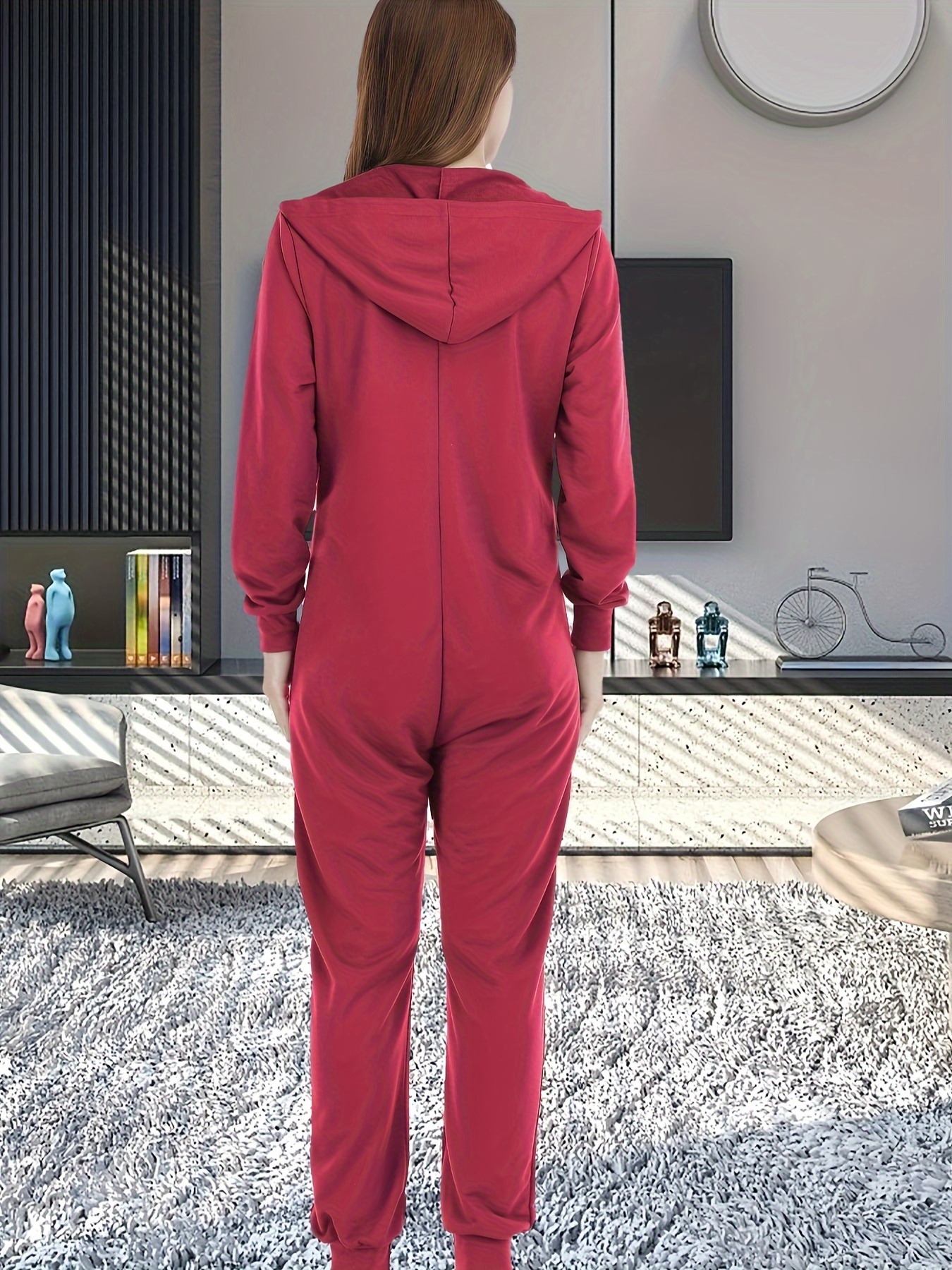 Long Sleeve Zip Up Hoodie Jumpsuit Long Sleeve Zip-up Hoodie