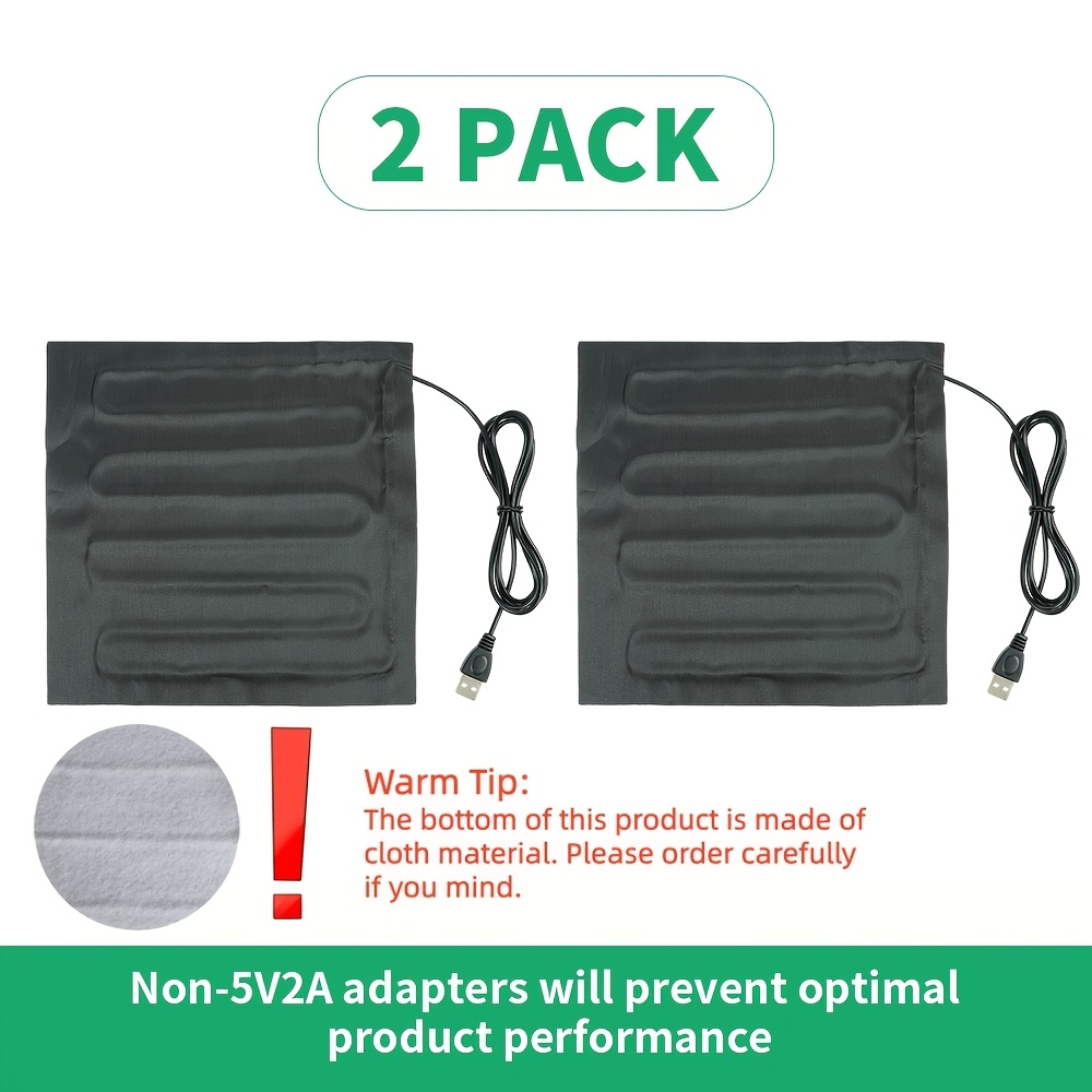 TEMU 2pcs, 8.7x8.7in/22x22cm Square Agricultural Germination Device, Plant Heating Mat, Increases Temperature To Germination, Usb Powered, Portable