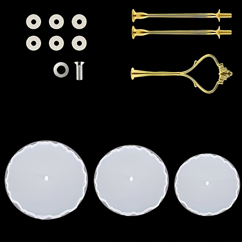 14pcs Mixed Set, 3-layer Silicone Mold And Stand Kit For Epoxy Resin Molds, Diy Elegant Trays For Home Decor And Garden Decoration, Resin Casting Molds