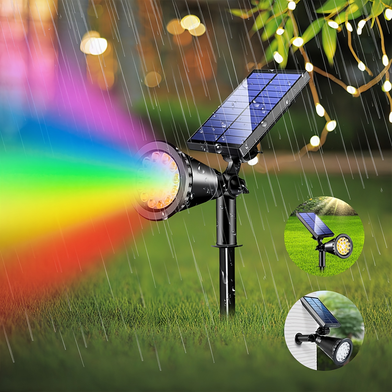 TEMU 1/2/4 Solar Street Lamps, 18 Led Solar Garden Lights, Outdoor Spotlights, Three-level Dimming, Ip55 And Energy-saving, Suitable For Streets, ,