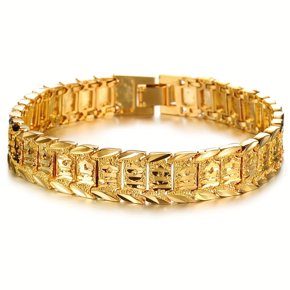 Image of 1pc Fashionable New Hot-selling Men's Rose Bracelet, Gift For Father Or Boyfriend