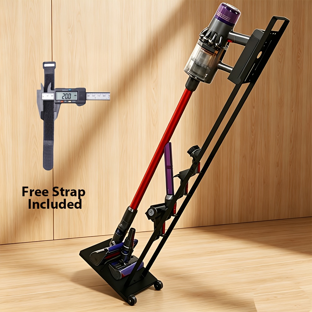 1pc Vacuum Cleaner Storage Rack, Includs Black Strap With Square , No-drill Floor Storage Organizer For V6-v15 & Dc30-dc74, Stable Anti-tip Space- Vacuum Holder For Home Garage Office.