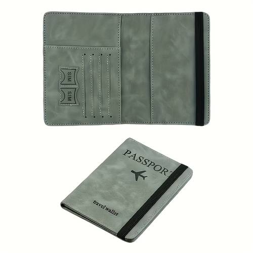 1pc rfid blocking passport wallet holder with steal proof technology travel wallet suitable for passport cards cash lightweight pu with anti fade adjustable strap lanyard attachment for travel