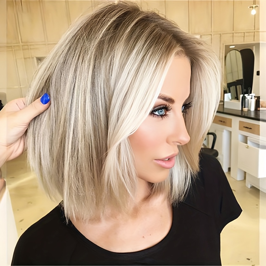 TEMU Nicelatus Short Bob Mixed Brown Blonde Wig Short Bob Wig Short Hairstyles Short Cut Wig Synthetic Wigs For Women Short Hair Wigs For Halloween, Christmas Party, Music Festivas Cosplay Wig