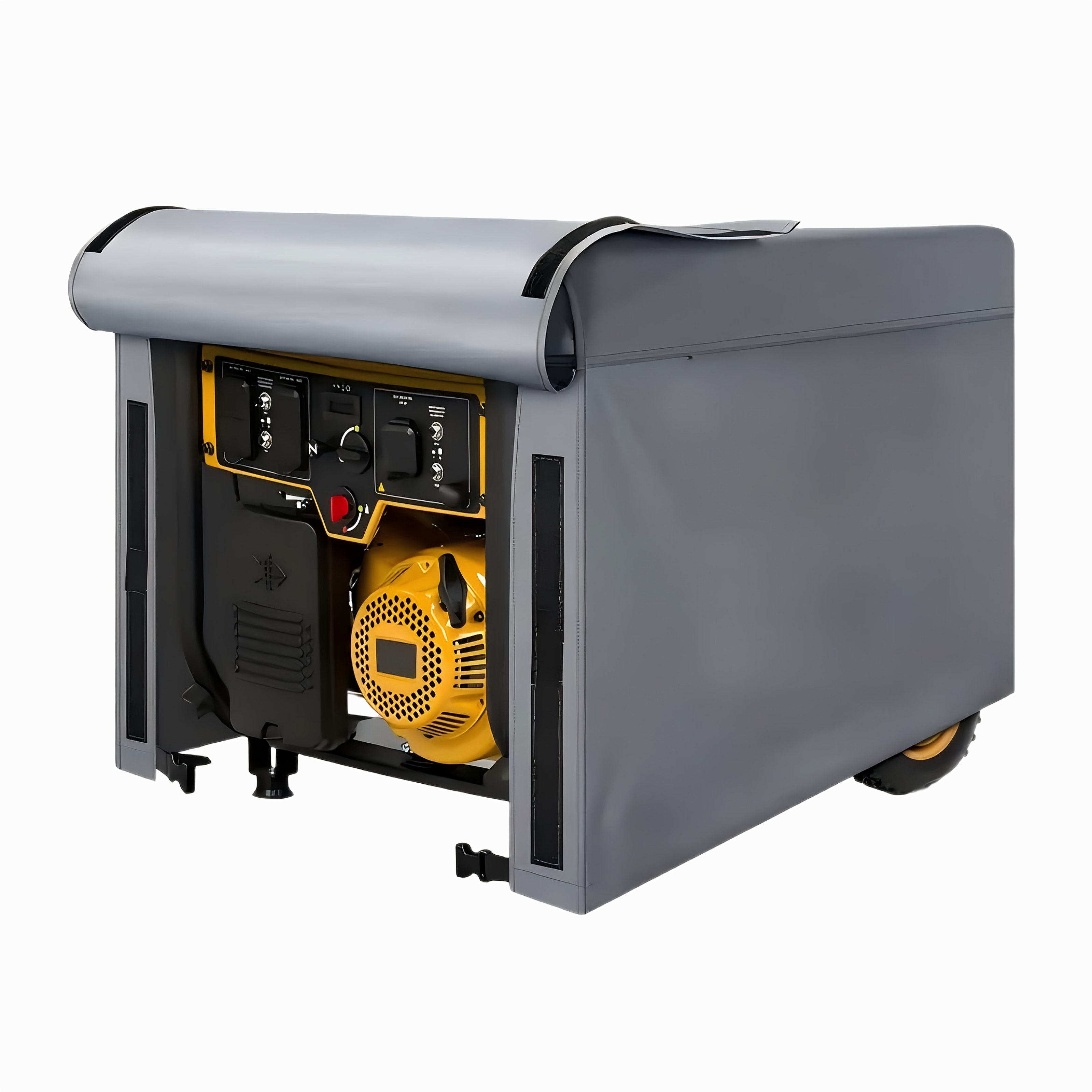 чехол для генератора, прочная ткань 420d oxford для использования на открытом воздухе,   размер для генераторов 5000-10000 вт, серый защитный чехол, устойчивый к уф и разрывам, идеален для кемпинга или резервного питания Детали 3