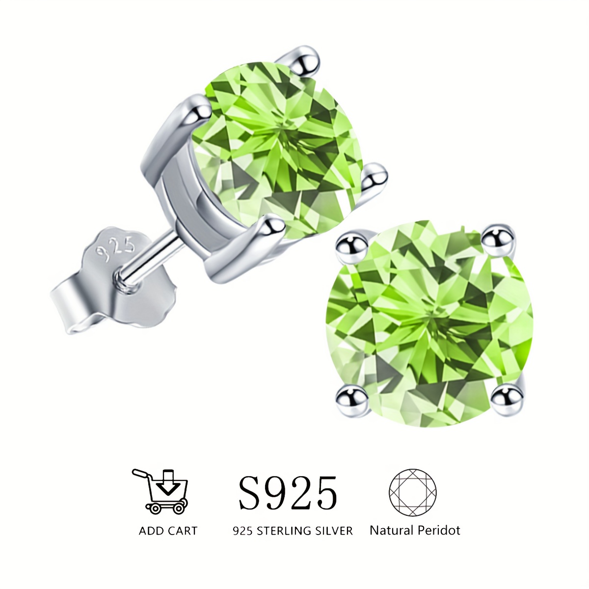 Gorgeous Natural Peridot S925 Silver Earrings