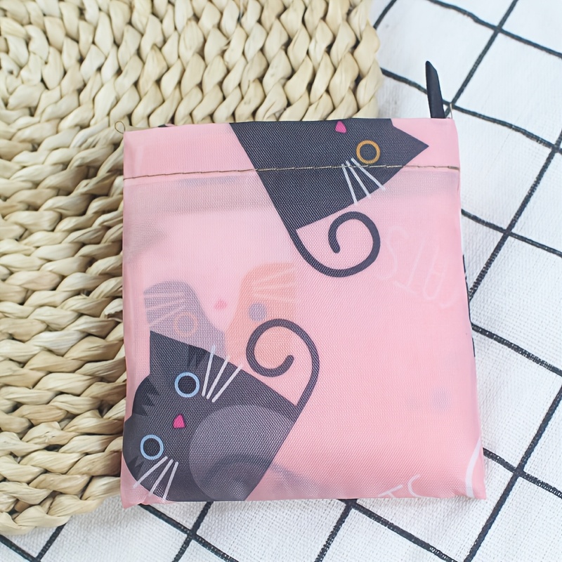 TEMU Large-capacity Foldable Oxford Cloth Shopping Bag With Wrist Strap & Inner Pocket - Cute Suitable For Travel, Grocery,, Picnic - Lightweight