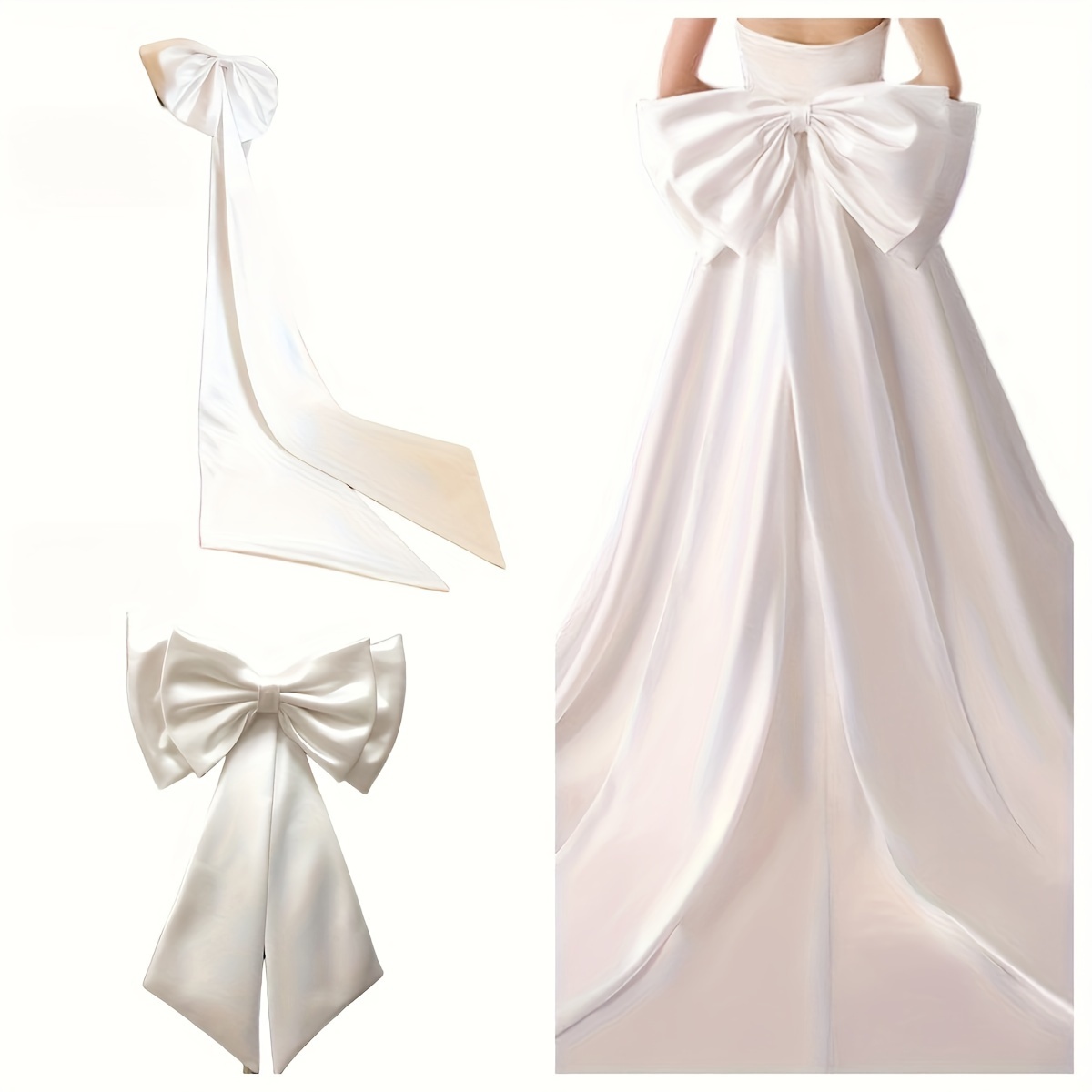 

Detachable Big Bowknot Shaped Wedding Dresses Decoration Elegant Wedding Accessories For Women And Daily Uses