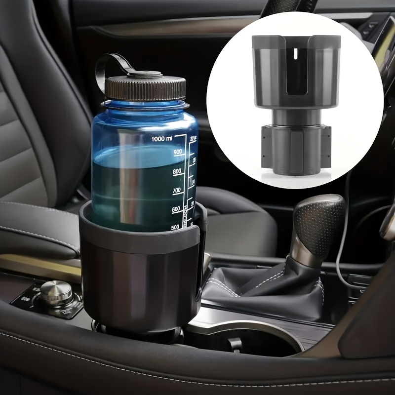 

Adjustable Car Cup Holder Expander With Offset Base - Universal Fit Plastic Cradle For Auto - Compatible With , Hydro , Various Bottles & Mugs - Uncharged Oval Vehicle Mount Without Battery