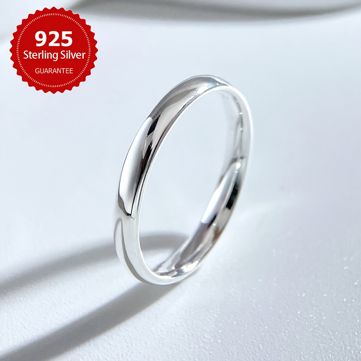 Women's 0.118inch Wide Plain Circle Ring, Engagement