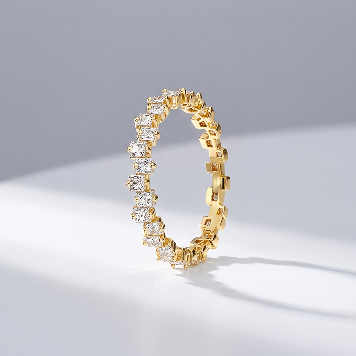 Women's Exquisite Misaligned Square Ring, Stylish Daily Accessory