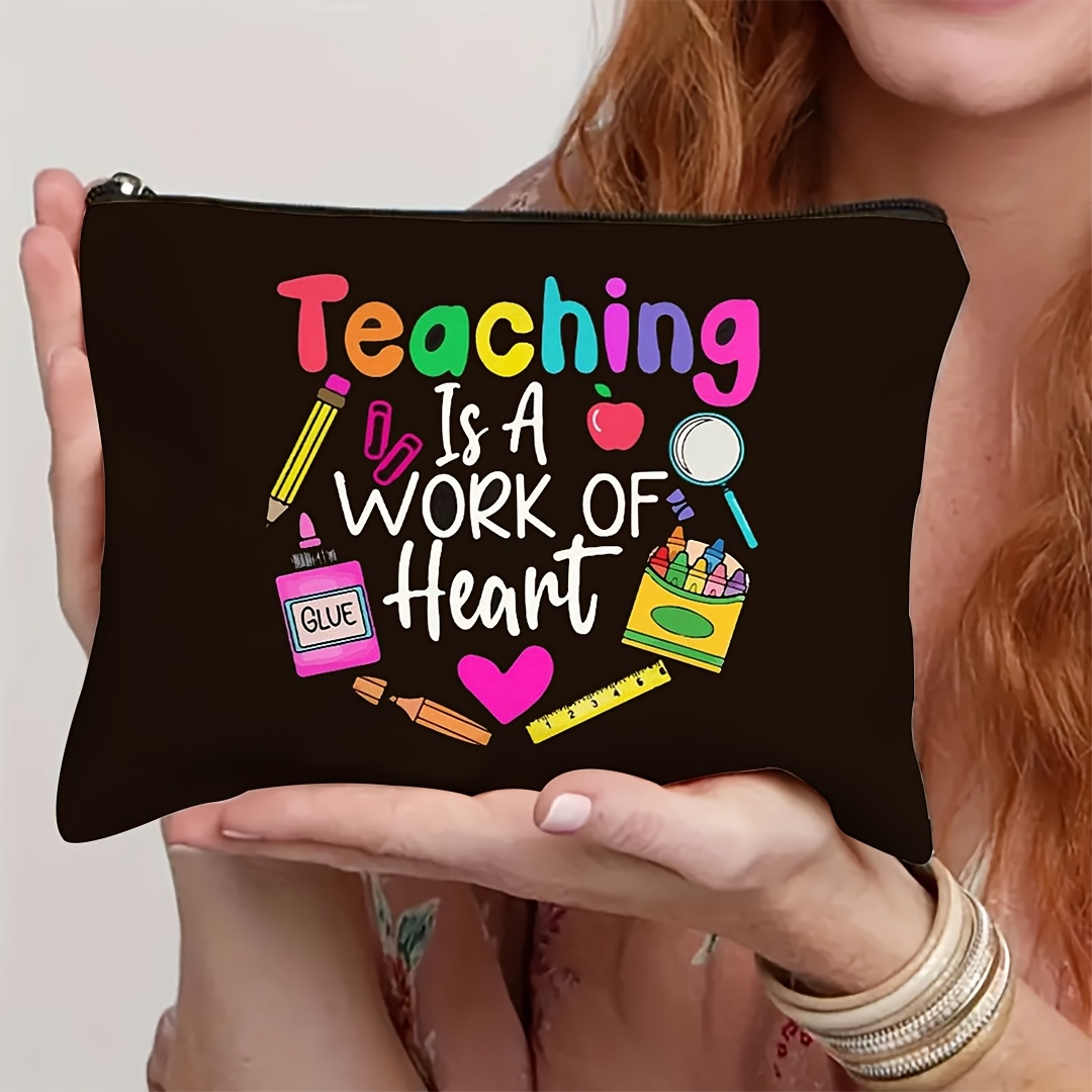 TEMU 1pc, Teacher Themed Survival Toolkit, Teacher Gratitude Gift, Multifunctional Storage Bag, Cosmetics Storage Bag, Portable Toiletries Storage