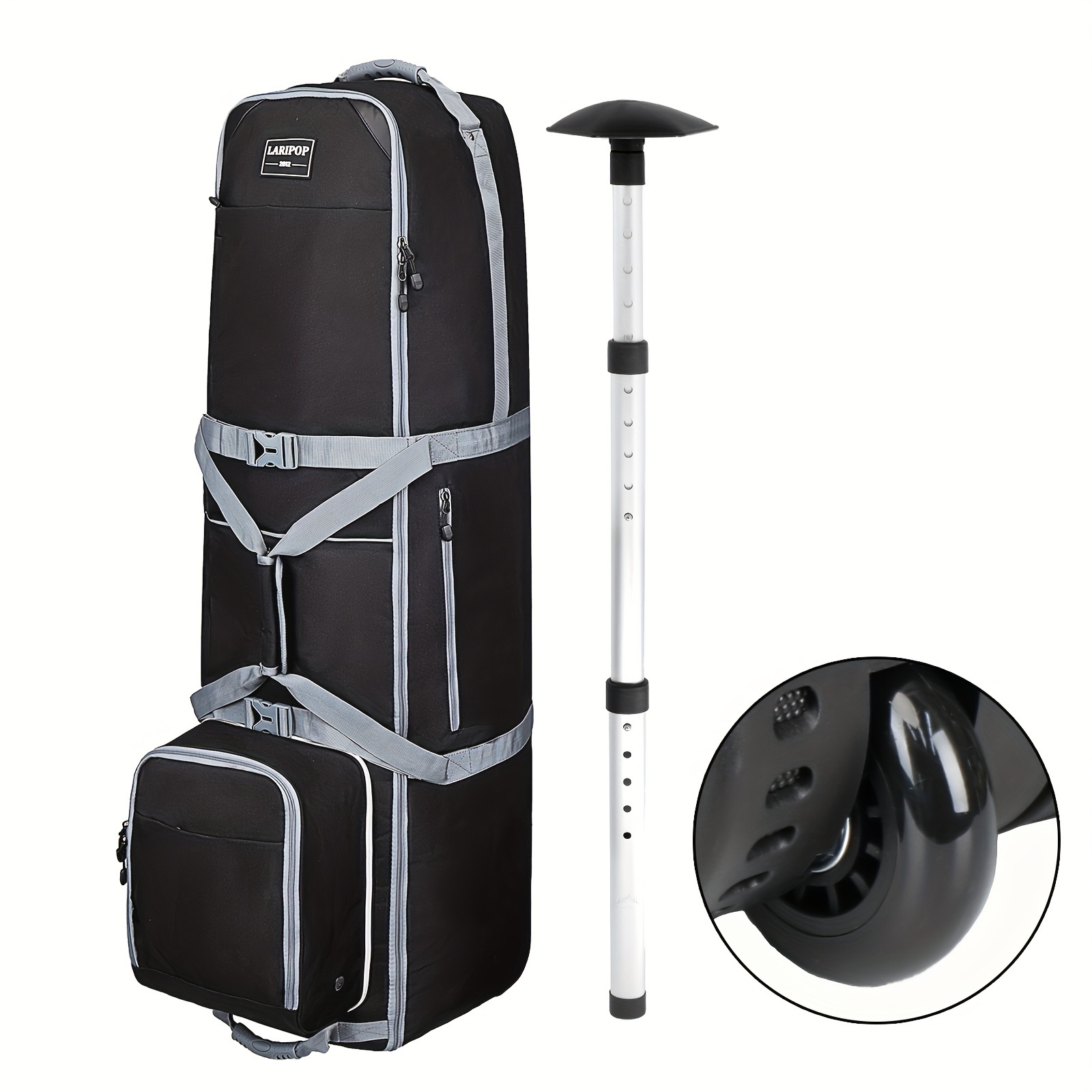 

Padded Golf Travel Bag With Wheels, 900d Heavy Polyester Oxford Wear-resistant, Soft Sided Foldable Golf Club Travel Covers For Airlines, Golf Club Bag Protection