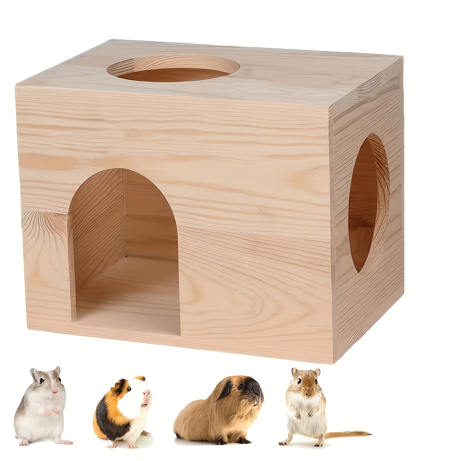 Wooden Multi-Chamber Maze Hideout for Small Animals