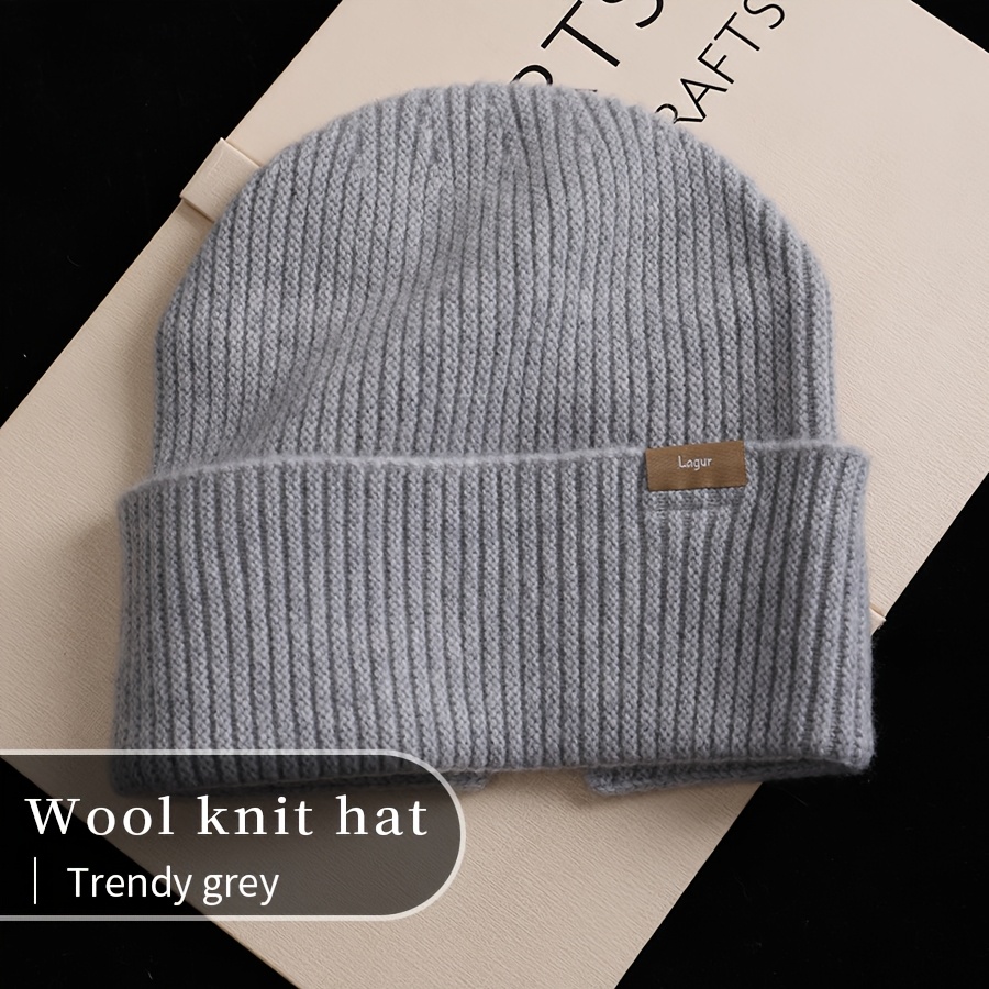Women's 100% Wool Thick Beanie with Ear Flaps