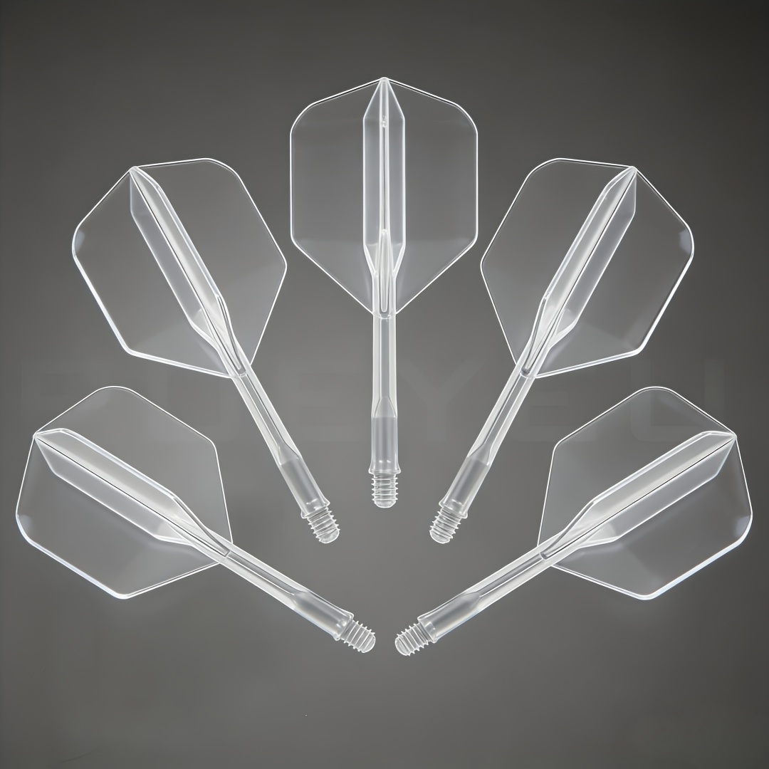 Image of 5-pack Anti-drop Integrated Flight Darts With L-shaped Axis & Reinforced Tip - Aerodynamic High-refractive Polymer Darts Suitable For Competitive Throwing,, For Skill Levels