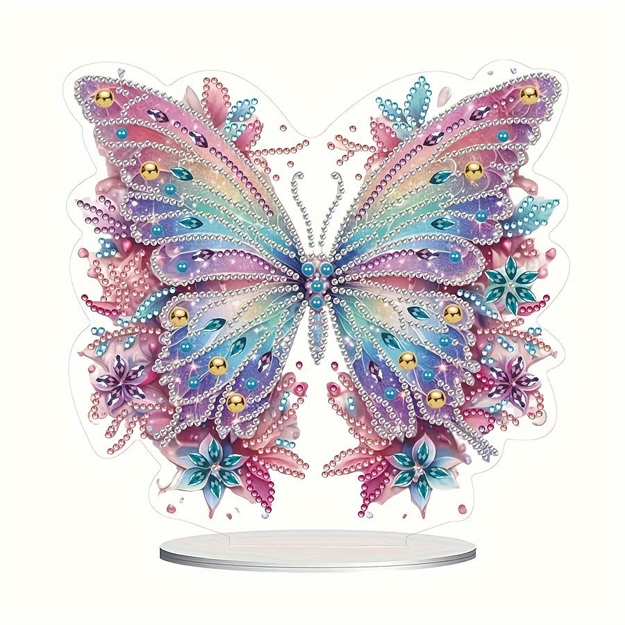 

Kit de peinture diamant DIY - Art du papillon en acrylique avec des diamants de formes irrégulières, Décoration de bureau sur le thème des insectes et cadeau surprise