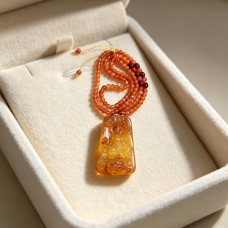 Bohemian Pyro-Colored Resin Guanyin Pendant