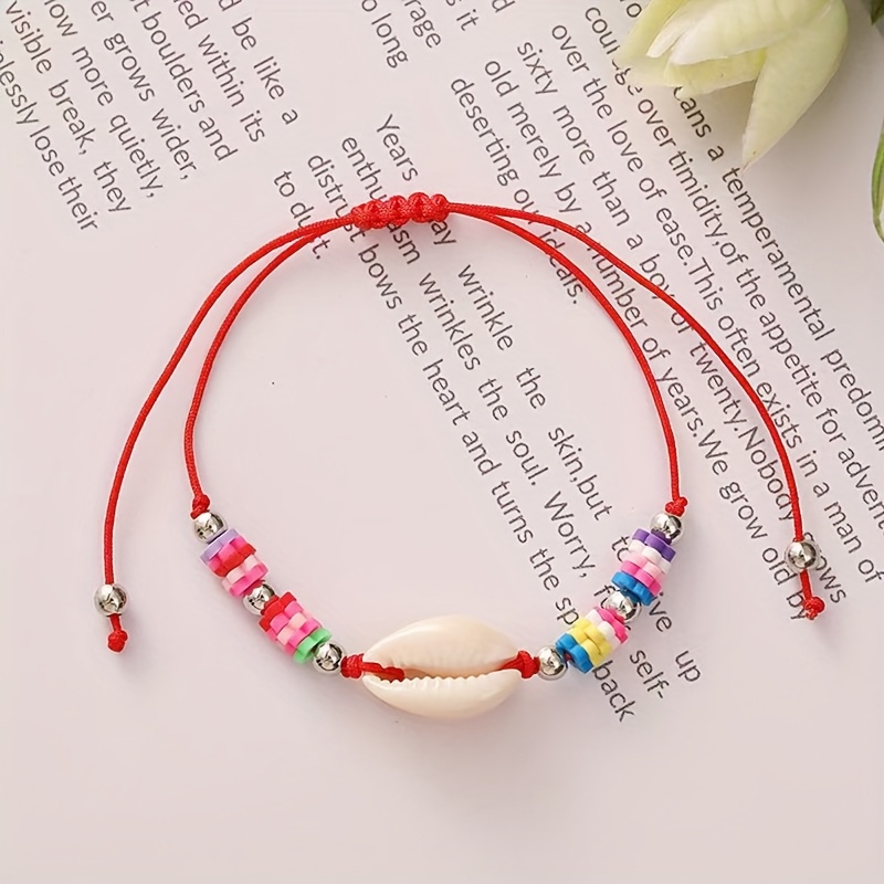 12pcs Ocean Beach Friendship Bracelet Set, Colorful Shell Woven Bracelets