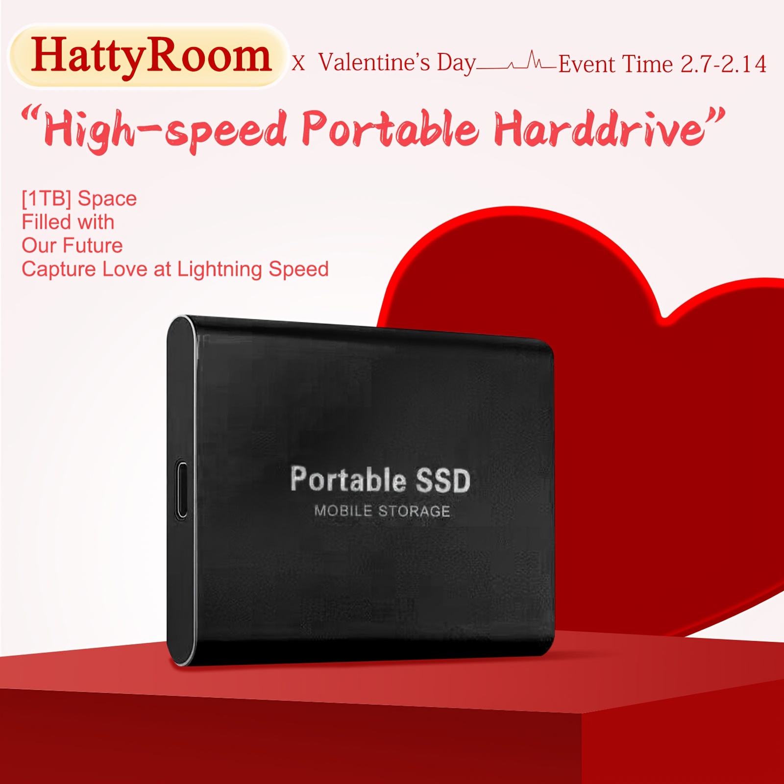 

Portable 1tb External Hard Drive Hdd Usb 3.0 For Pc, Mac, 1 Year Rescue Service (stgx1000400), Black