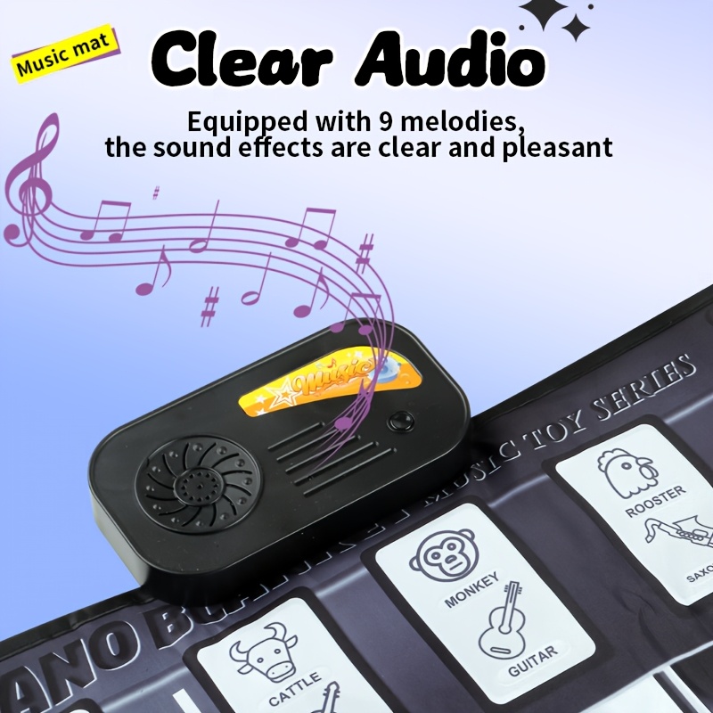 1pc music piano mat toy keyboard floor   adjustable volume   different   6 kinds of instruments switching birthday christmas halloween thanksgiving gift for boys and girls Product details 4