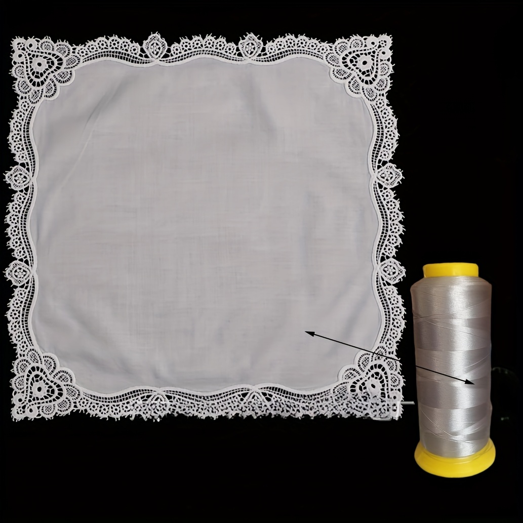 TEMU Personalized Embroidered Wedding Handkerchief - Custom Bridal Gift With Message, Delicate Lace Trim, Lightweight & Hand Washable For Weddings,