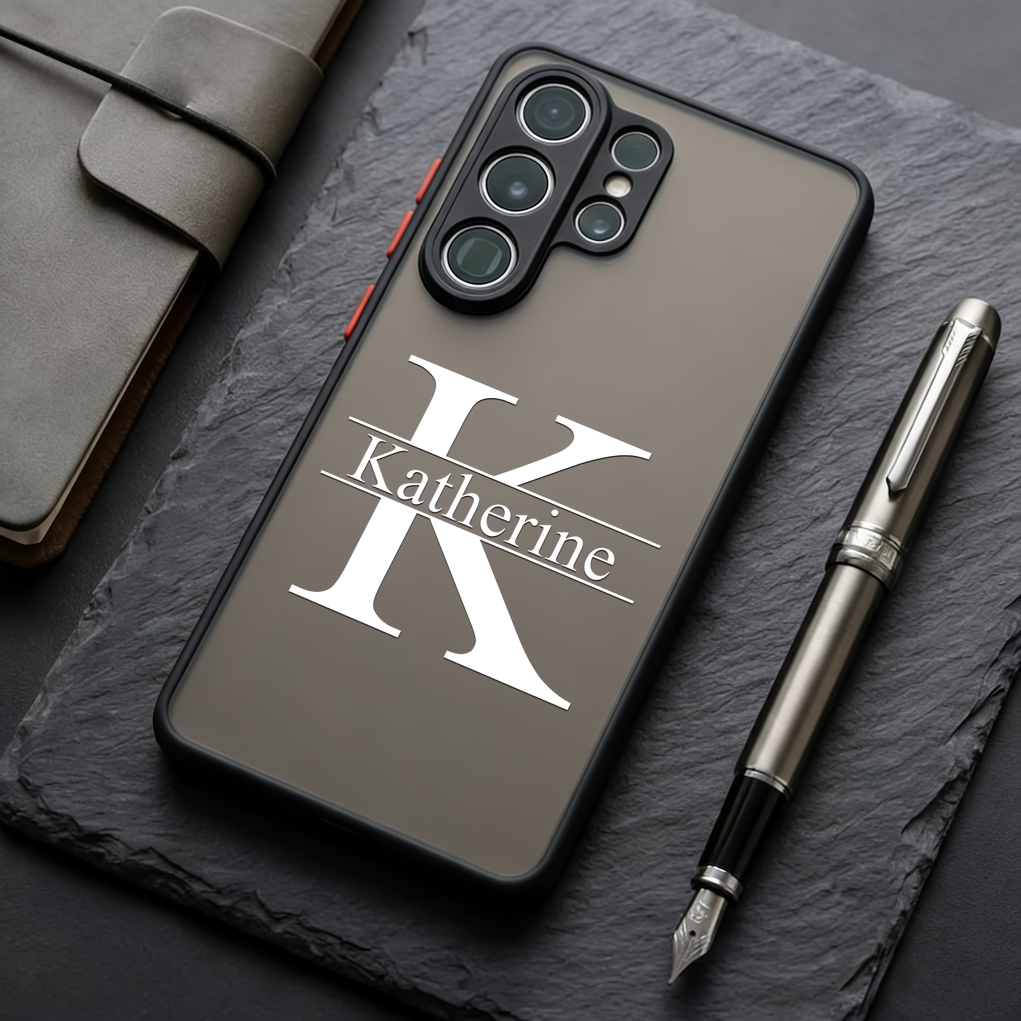 TEMU Phone Case: Customized Initials Name Matte Phone Case Compatible With Galaxy S25 S26 Hard Pc Personalized Shockproof Translucent Back Cover Diy