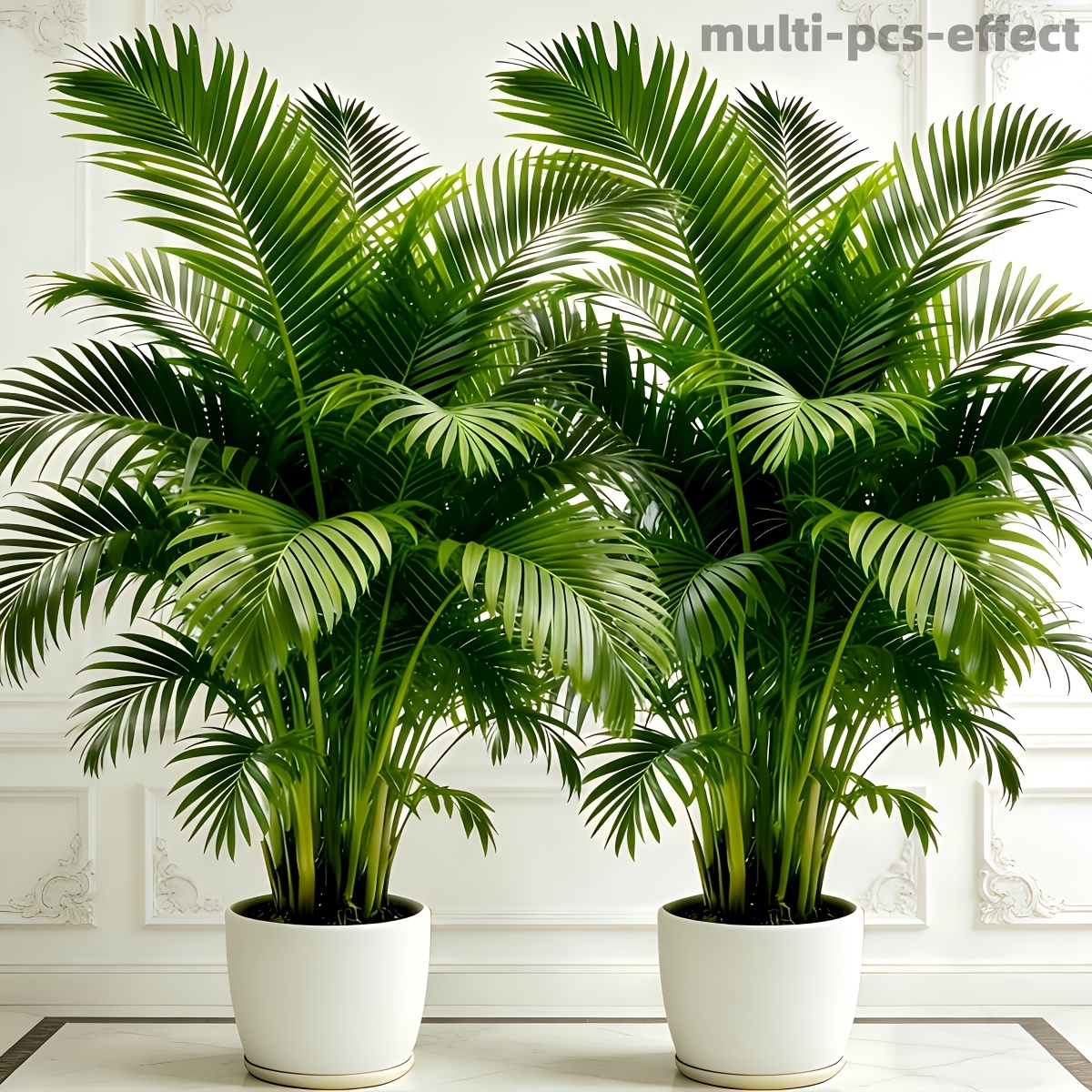 Palmera de simulación grande, diseñada para el estilo pastoral de primavera y verano, forma hermosa y hojas naturales, fácil para crear un ambiente de curación; adecuada para uso en interiores y exteriores, recreando la sensación de vacaciones campestres en escenarios al aire libre