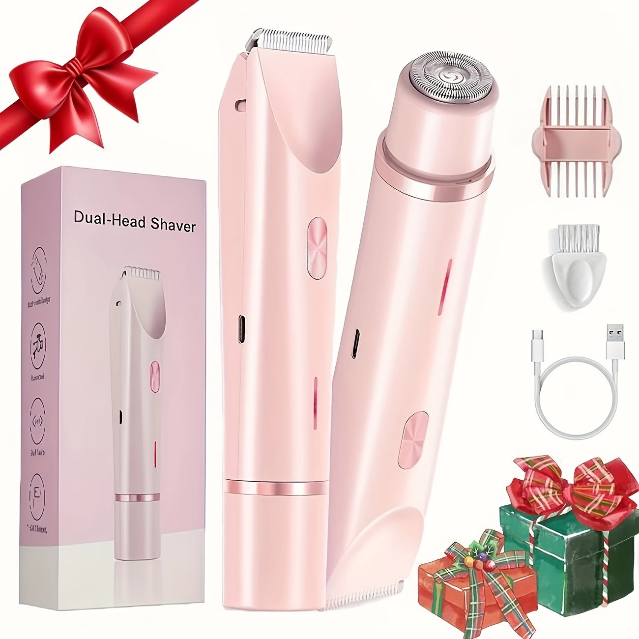 2 in 1 womens aluminum foil shaver double headed hair remover for armpits and full body ultra long   tpye c charging ipx6 dry wet use mini razor for men women